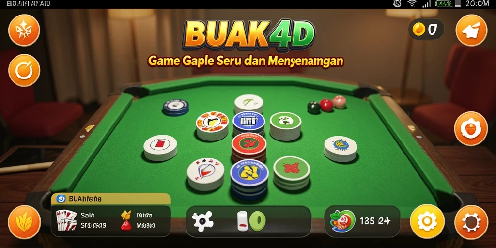 Tampilan gameplay BUAH4D yang menarik saat bermain Gaple.