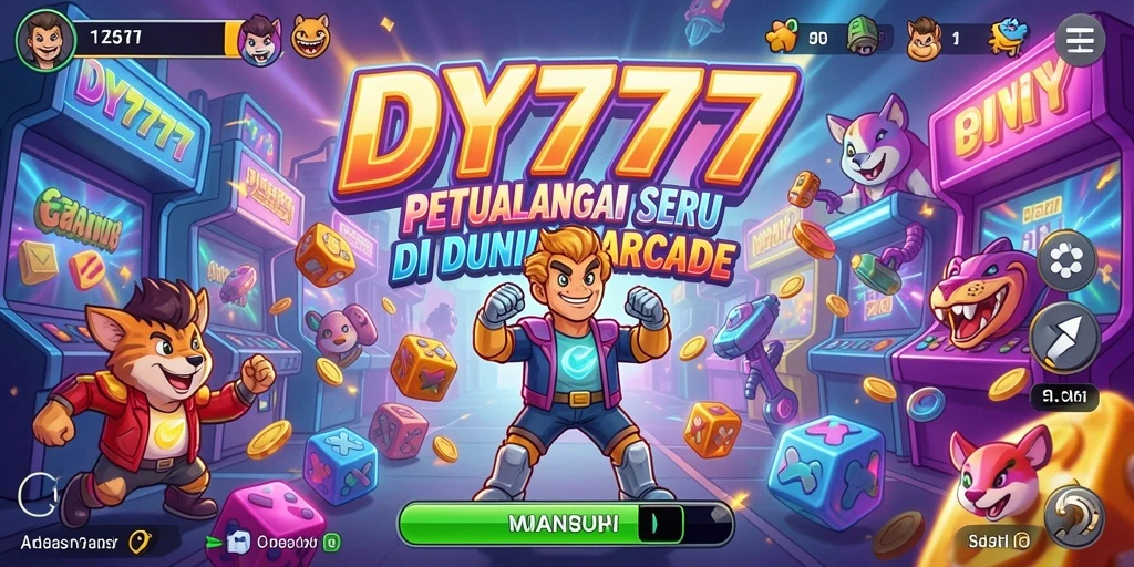 Screenshot utama DY777 menampilkan aksi seru dalam permainan Arcade.