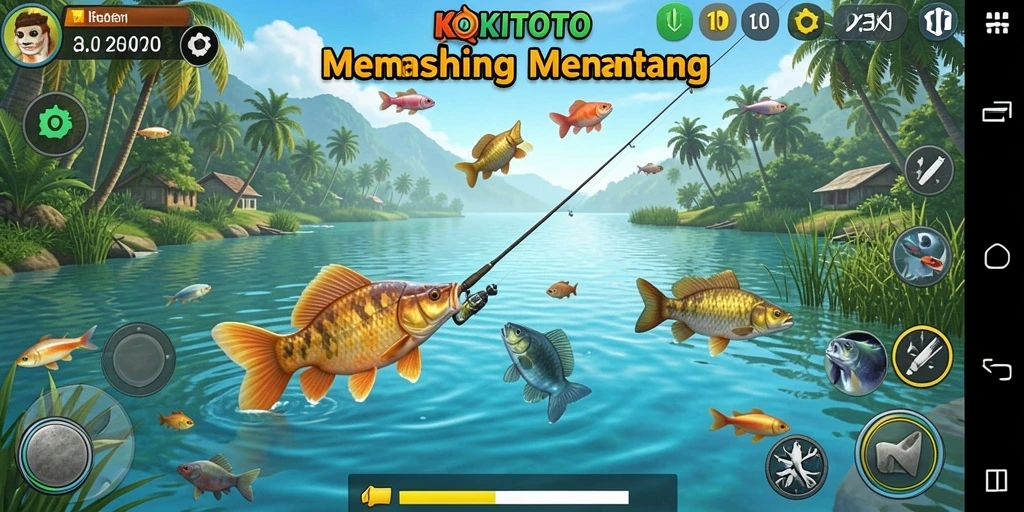 Gameplay KOKITOTO yang menarik dengan berbagai ikan di lautan.