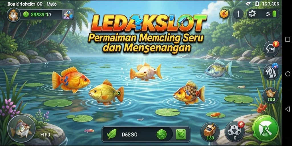 Tampilan gameplay LEDAKSLOT dengan aksi memancing yang seru.