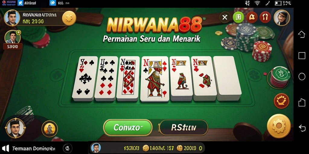 Screenshot utama NIRWANA88 menampilkan gameplay Domino yang seru.