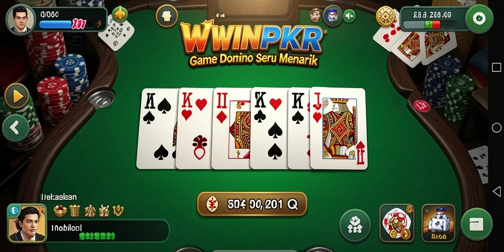 Tampilan gameplay Domino yang seru dan interaktif di WINPKR.