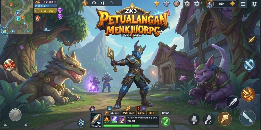Tampilan epic pertempuran di dalam dunia ZK3 MMORPG.