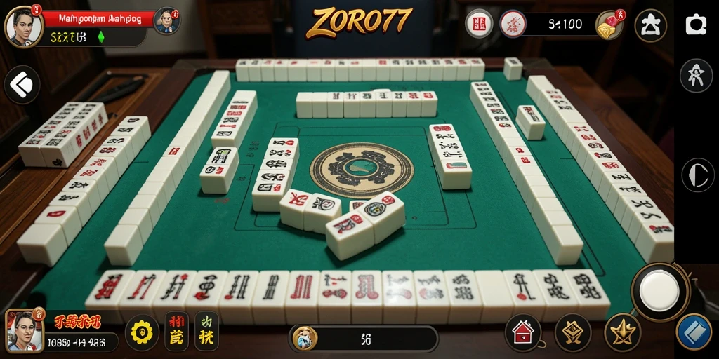 Tangkapan layar dari gameplay seru ZORO77 di Mahjong.